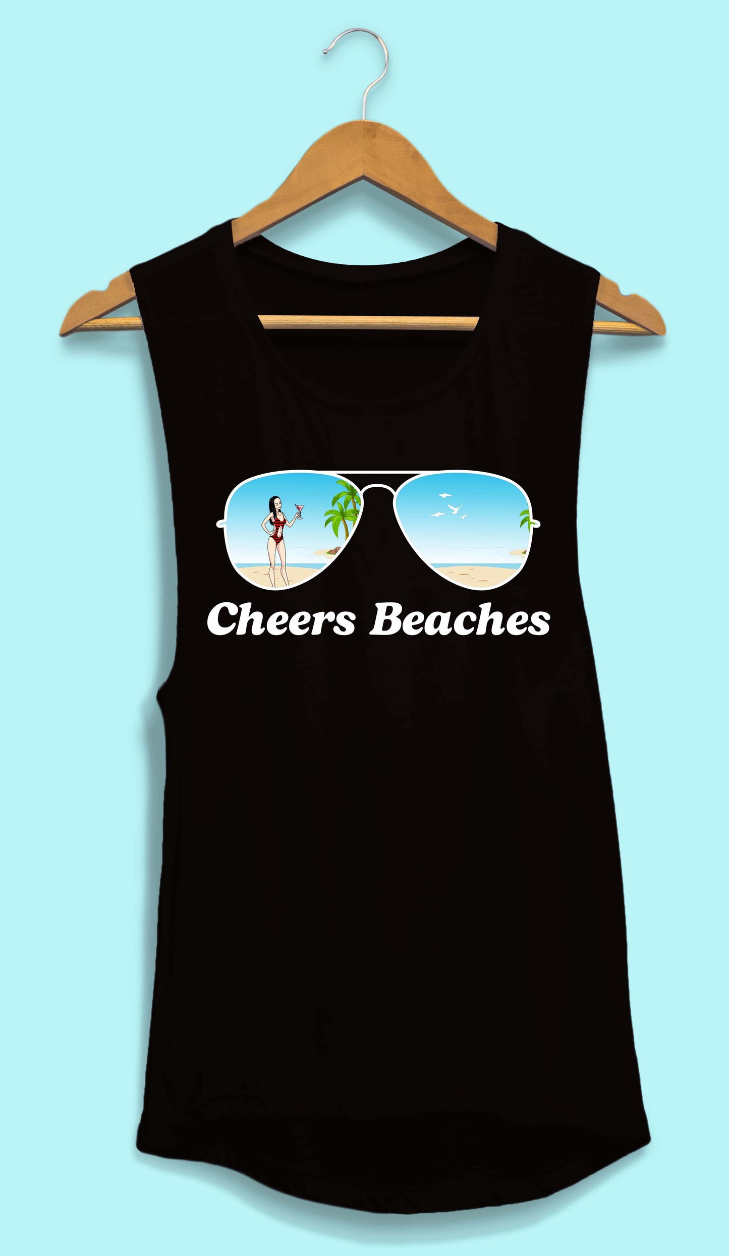 Aviator Bride Vibes π | Beach Vibes - Bachelorette Beach Party Flowy Muscle Tank Tops