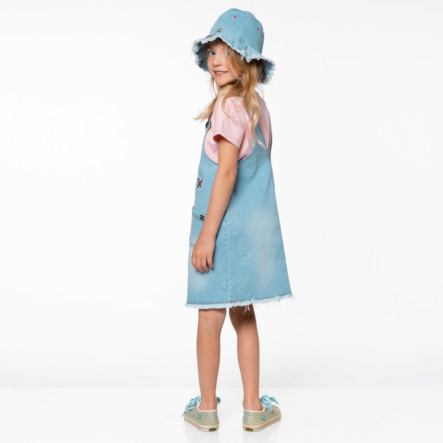 Denim Overall Dress Light Blue Denim