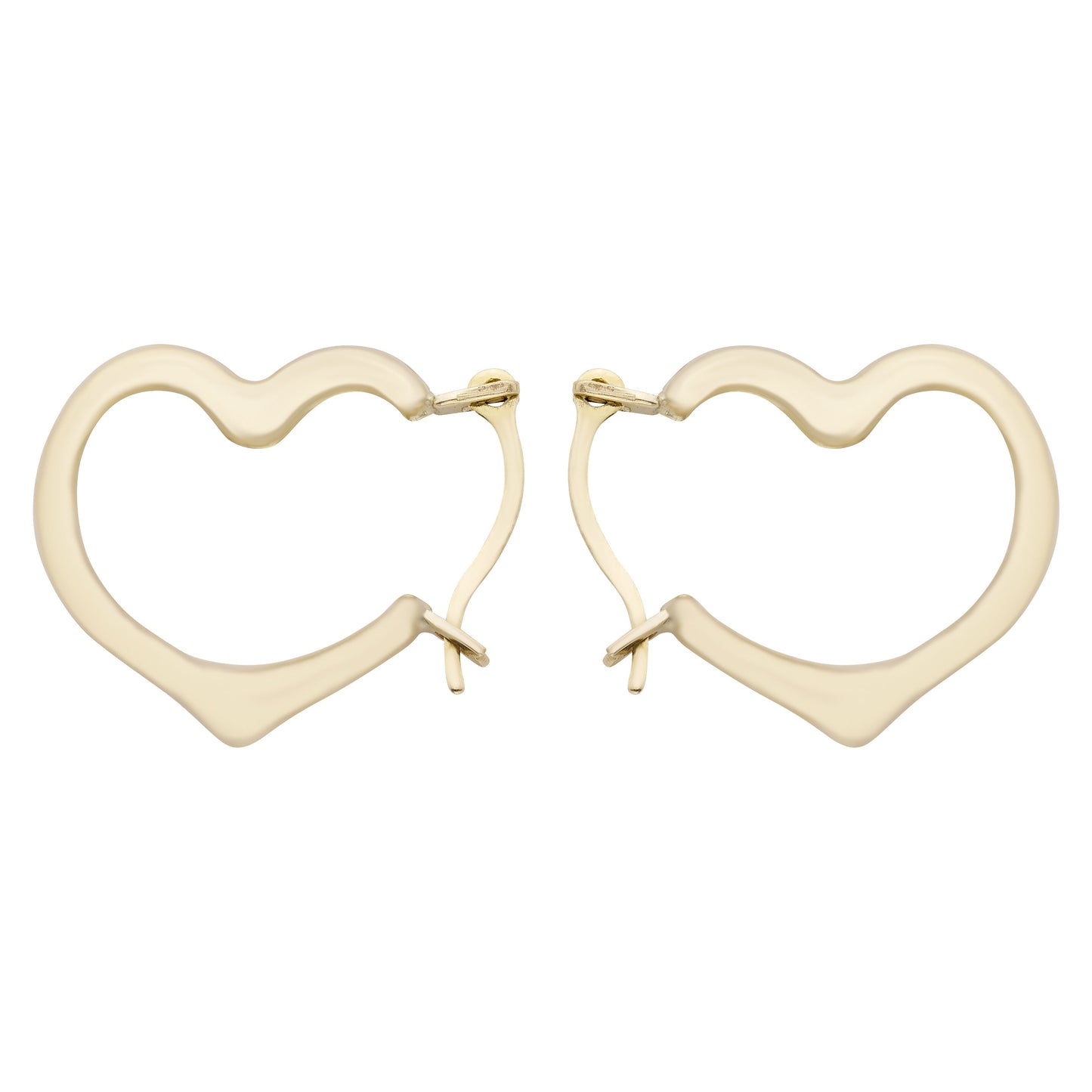 A&M 14k Gold Heart Hoop Earrings