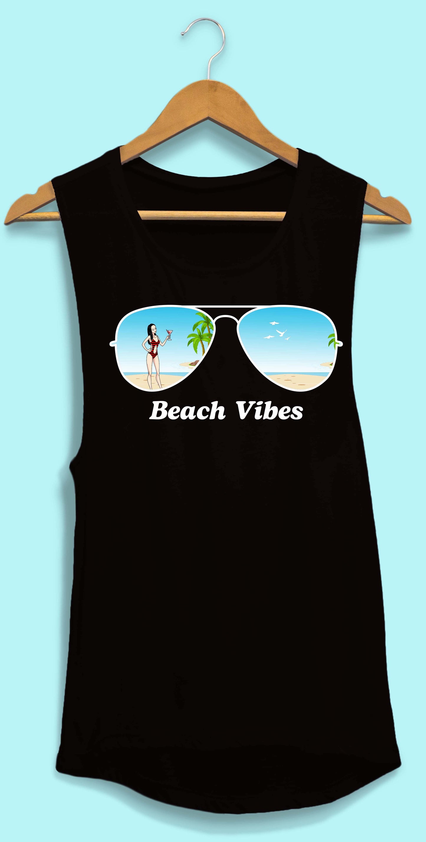 Aviator Bride Vibes π | Beach Vibes - Bachelorette Beach Party Flowy Muscle Tank Tops