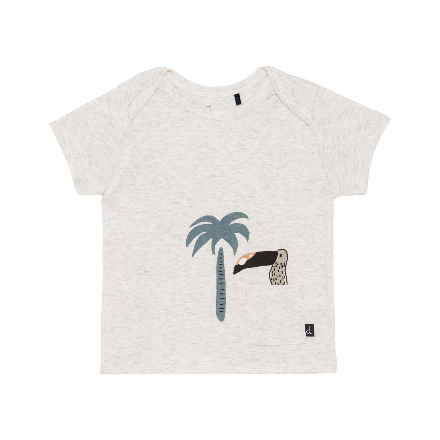 Organic Cotton Top and Pant Set Turquoise and Grey Mix