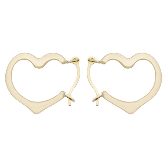 A&M 14k Gold Heart Hoop Earrings