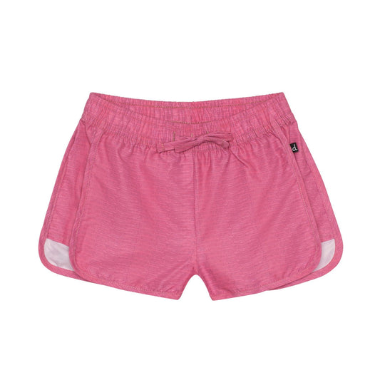 Pink Microfiber Elastic Waist Dolphin Short